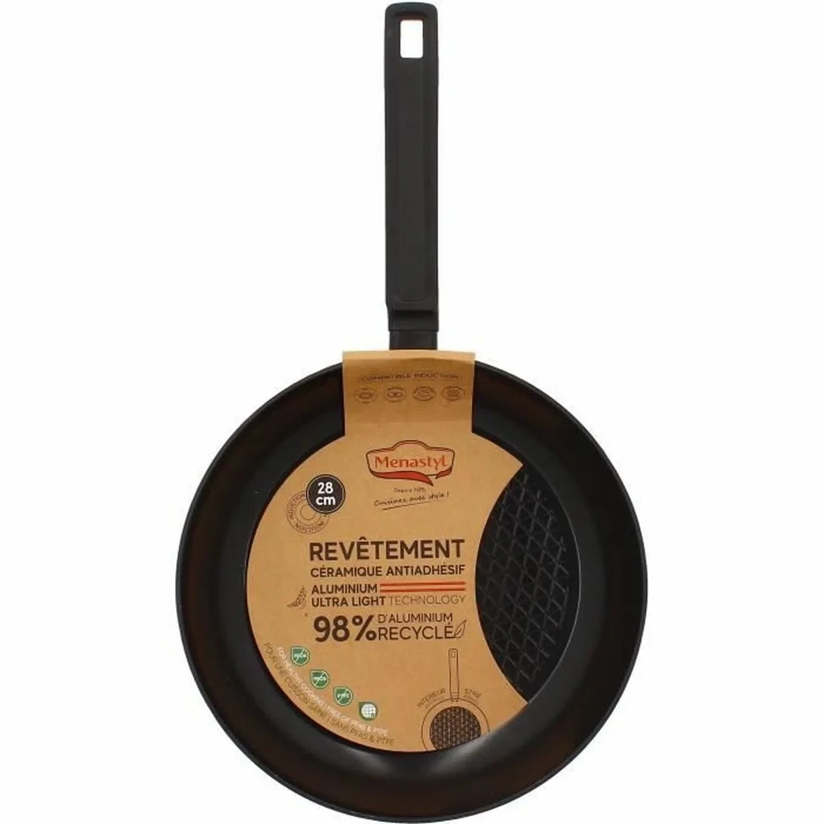 Sartén Menastyl Negro Aluminio Forjado Ø 28 cm