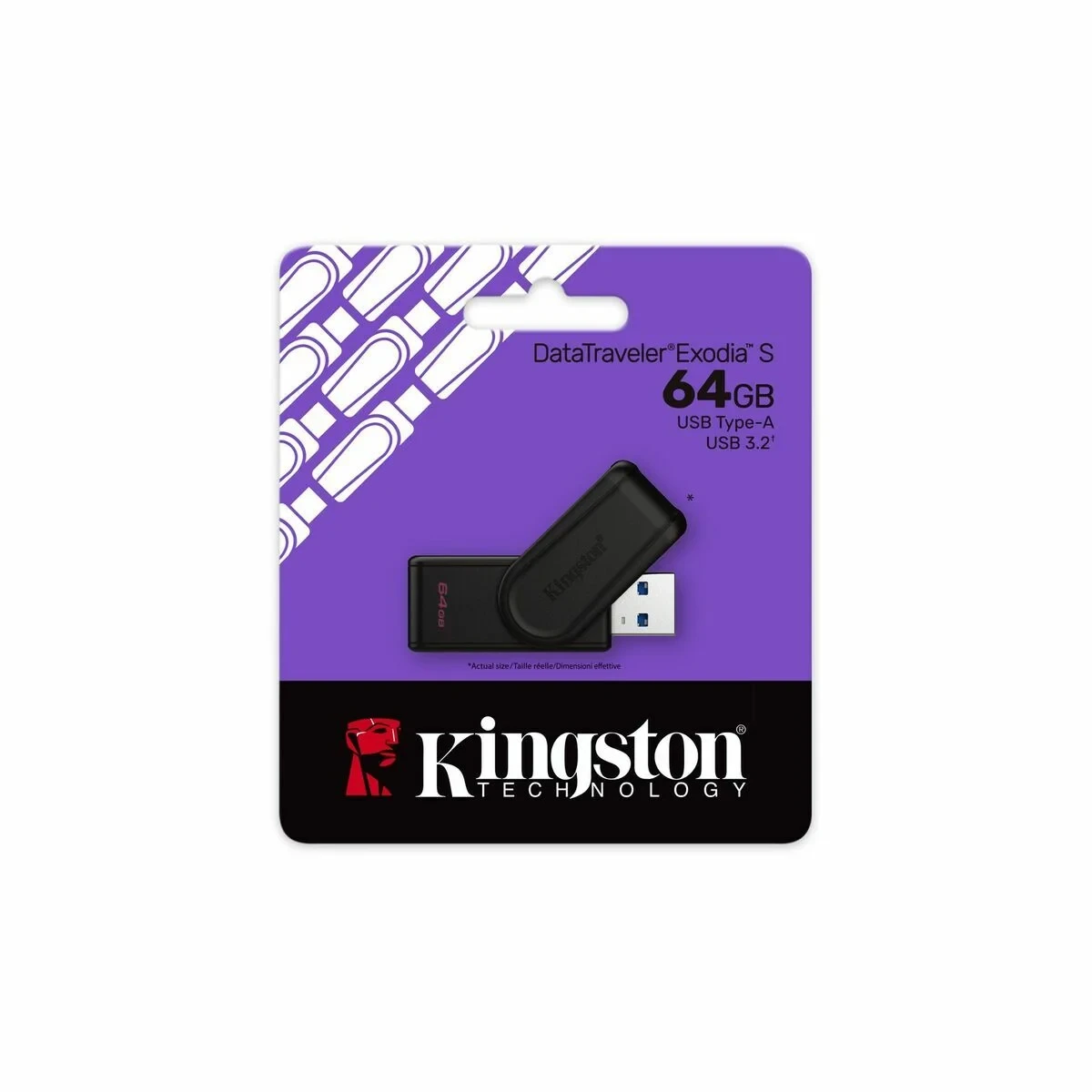 Memoria USB Kingston DataTraveler Exodia S 64 GB Negro