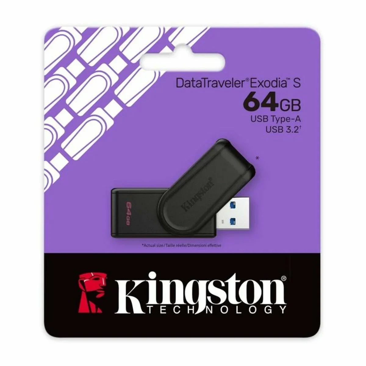 Memoria USB Kingston DataTraveler Exodia S 64 GB Negro