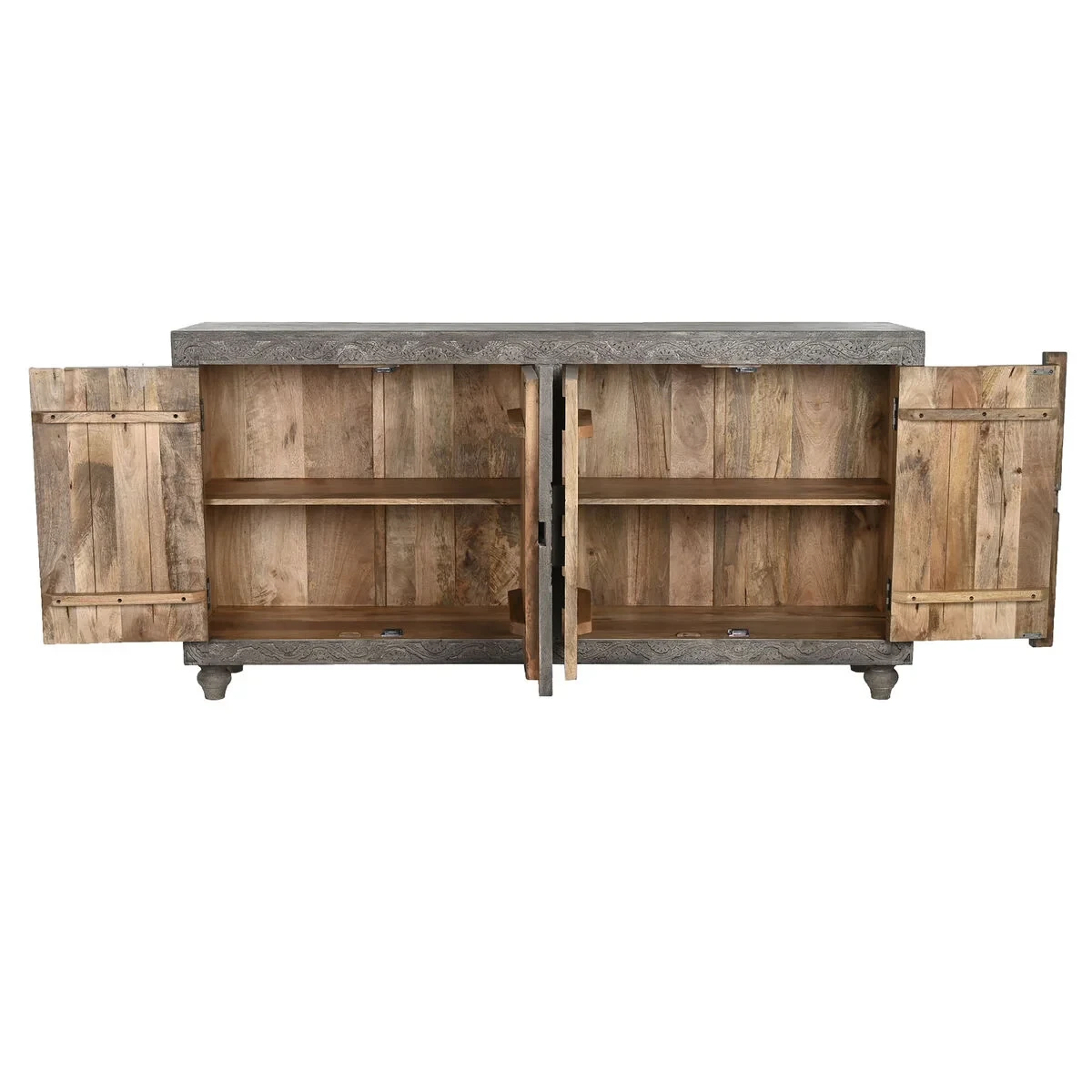 Aparador Home ESPRIT Gris Marrón claro Madera 175 x 40 x 90 cm 175,5 x 40 x 90 cm