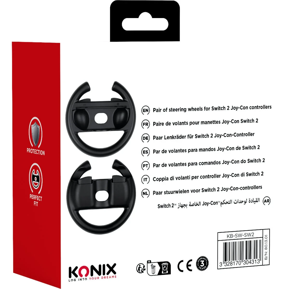 Volante KONIX Negro Nintendo Switch