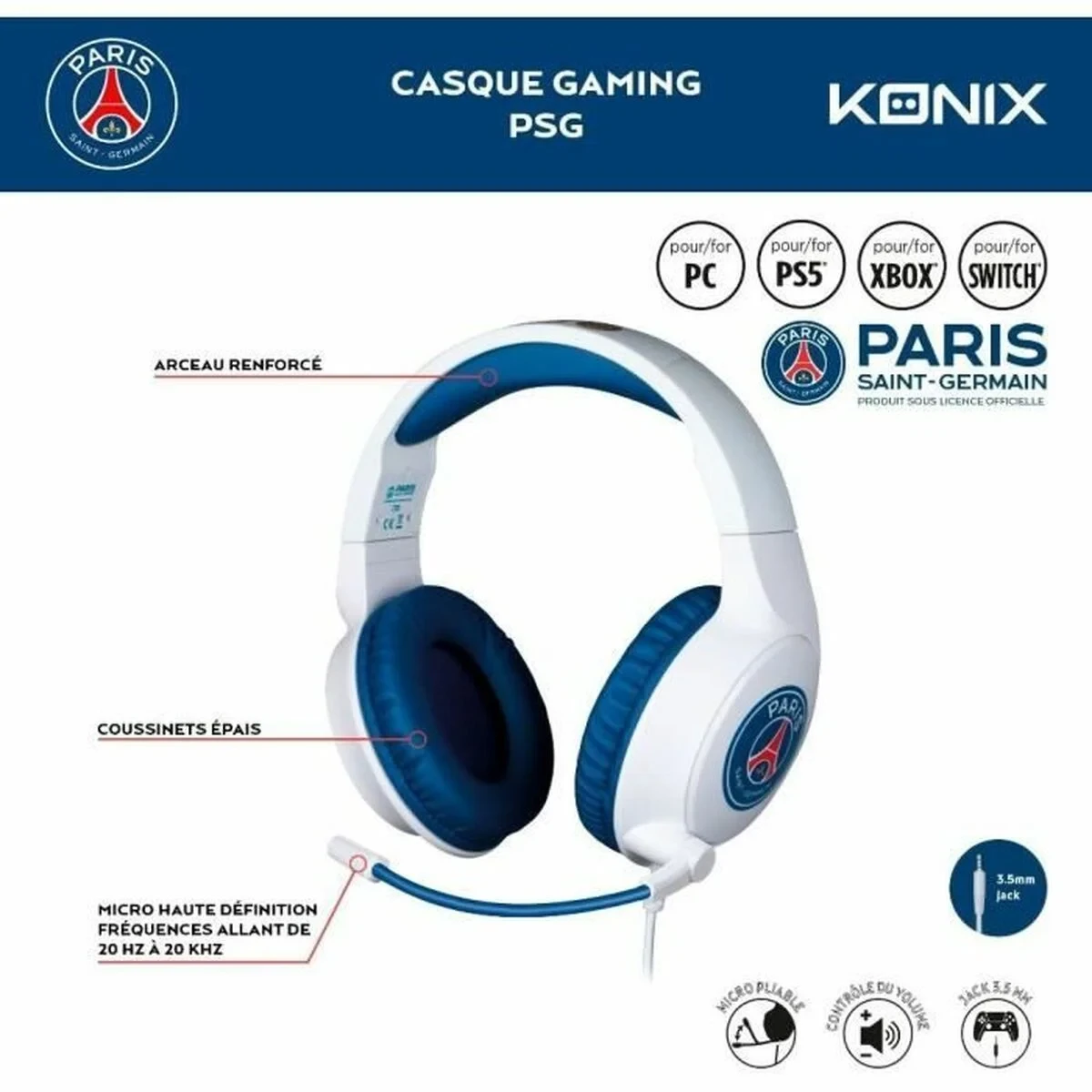 Auriculares KONIX KONIX Blanco