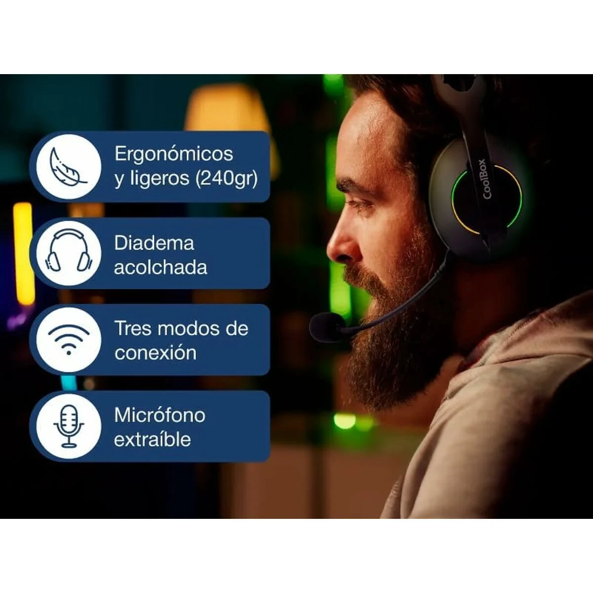 Auriculares CoolBox COO-AUM-WB01-B