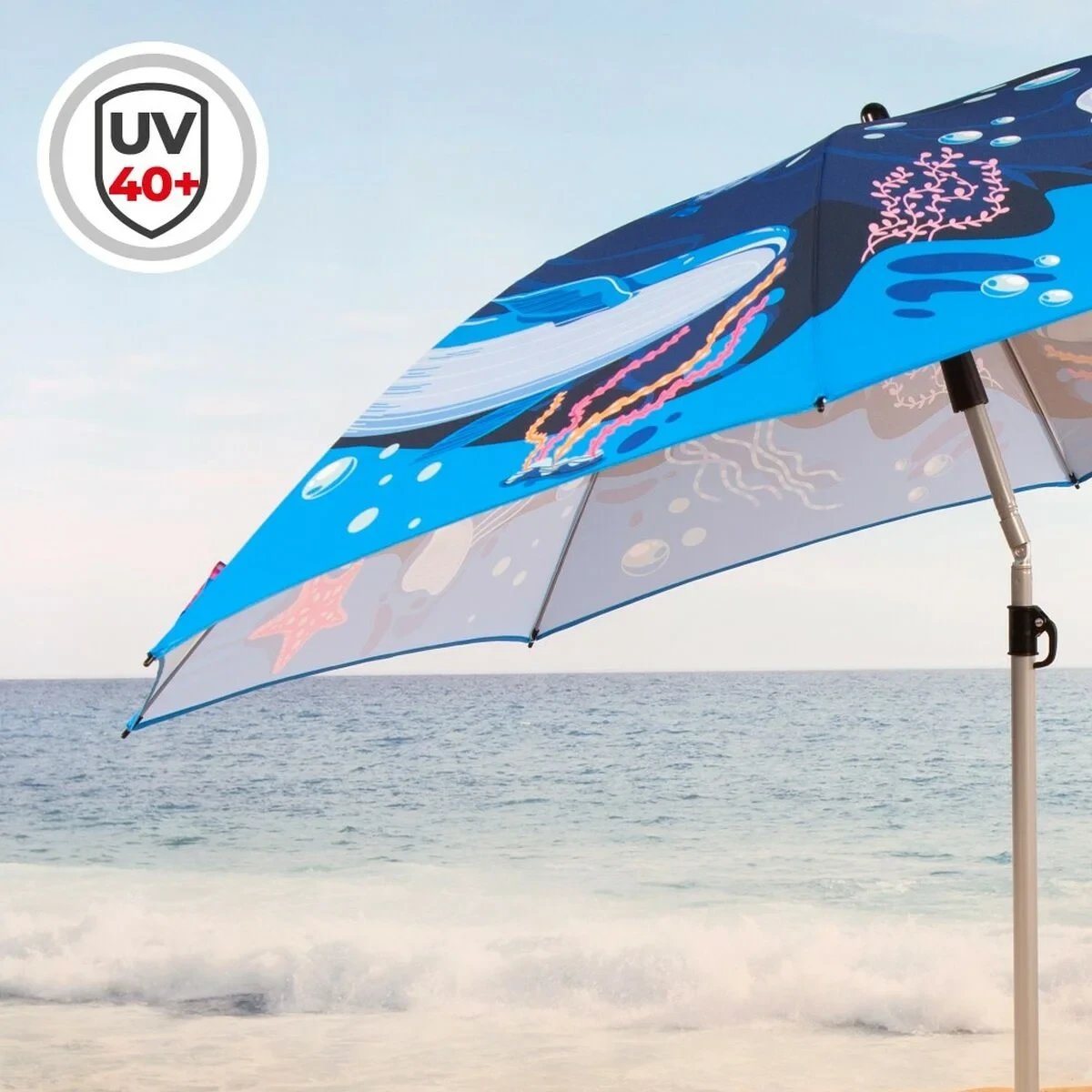 Sombrilla Aktive 200 x 215 x 200 cm (6 Unidades)