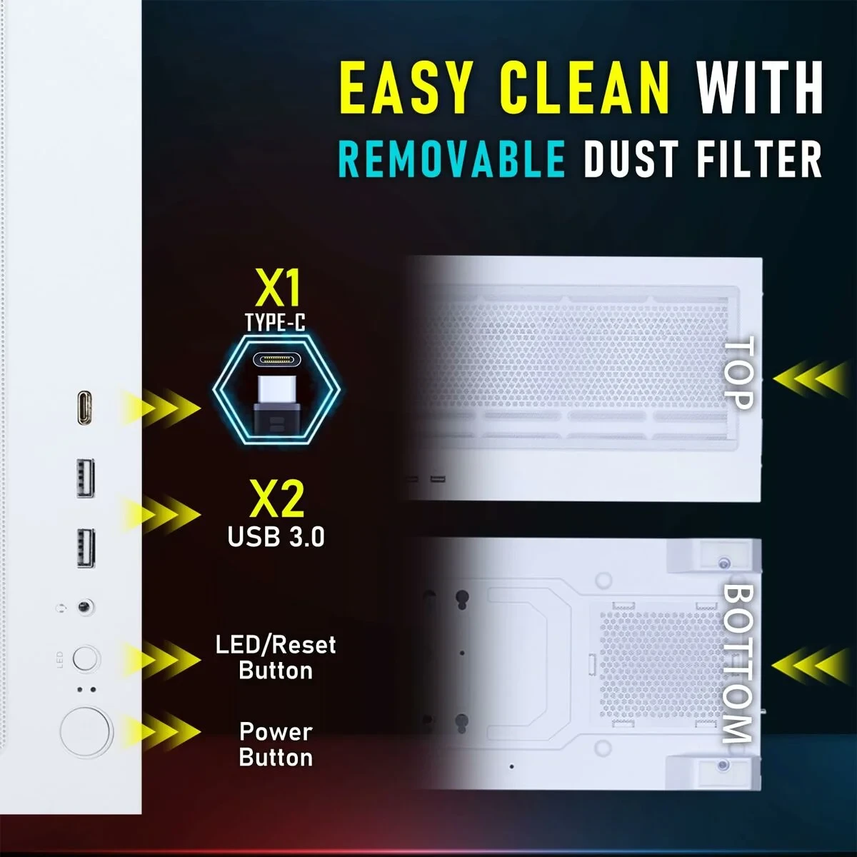 Caja Semitorre ATX BitFenix CETO Basic Blanco