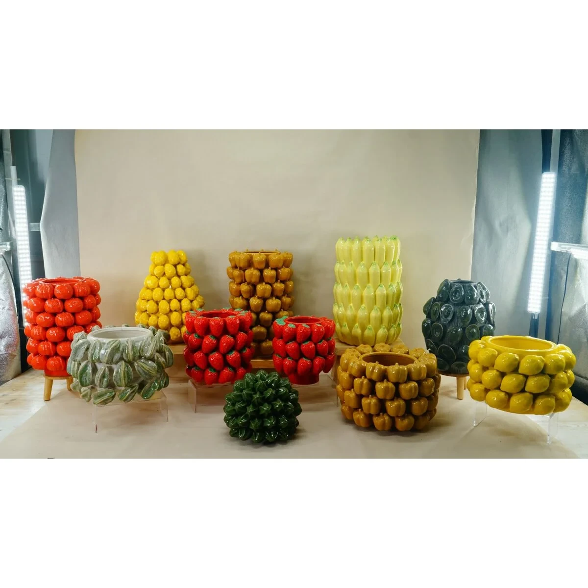 Centro de Mesa Home ESPRIT Rojo Cerámica Gres 20 x 20 x 21 cm