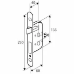 Cerradura de embutir Yale 6,2 x 2 x 23 cm Acero