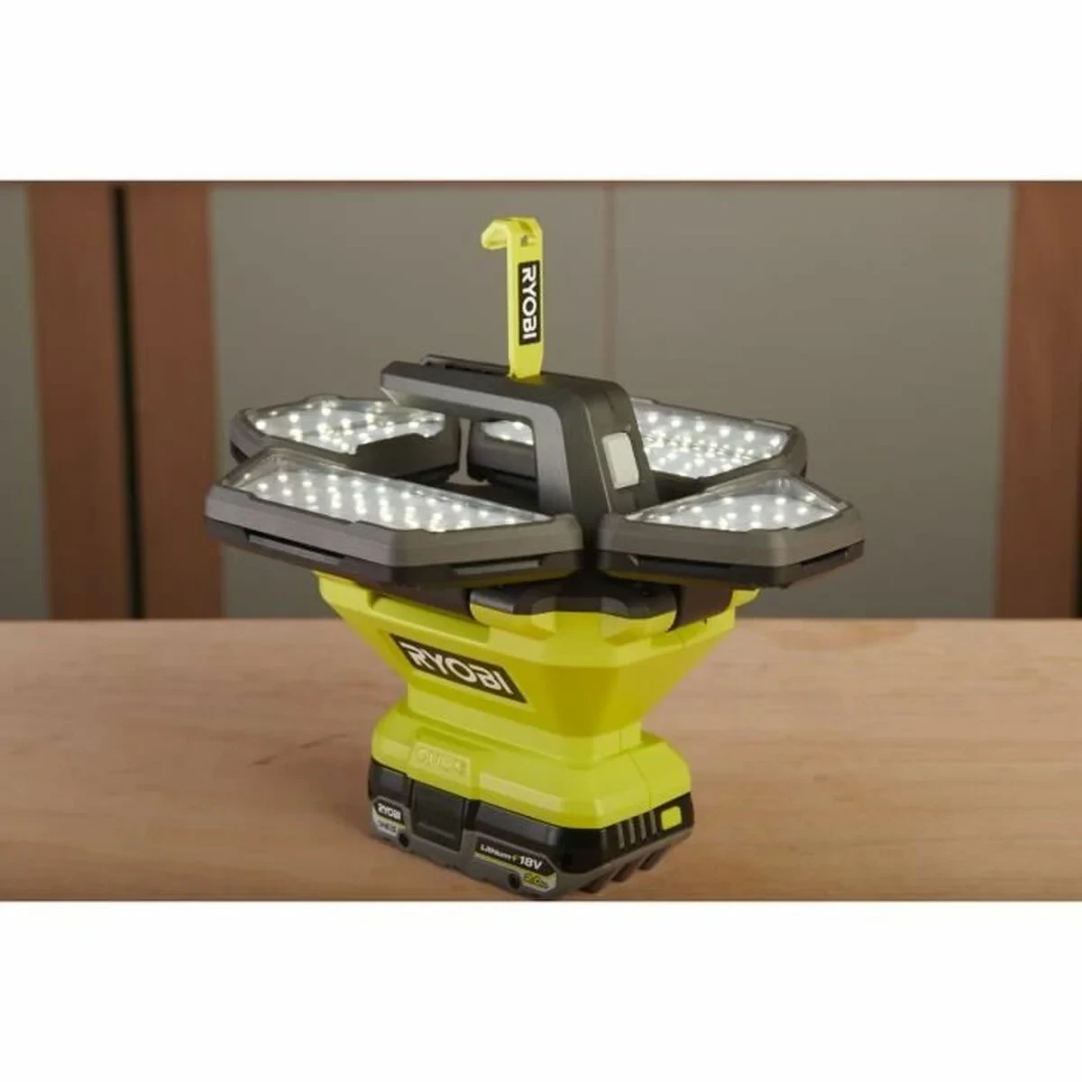 Foco LED Ryobi 360° 500 lm Verde Gris