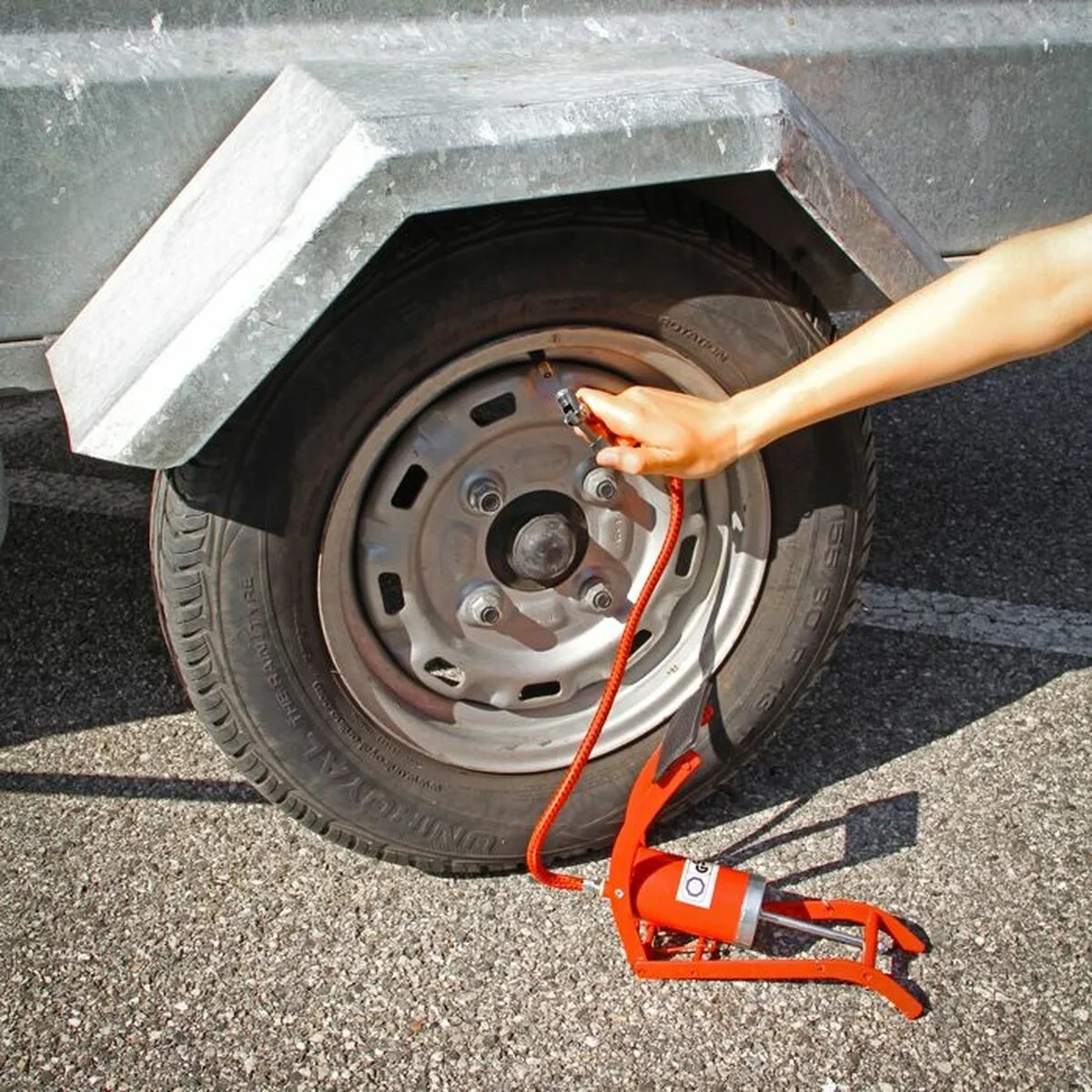 Bomba de Aire de Pie Precision Steel Naranja