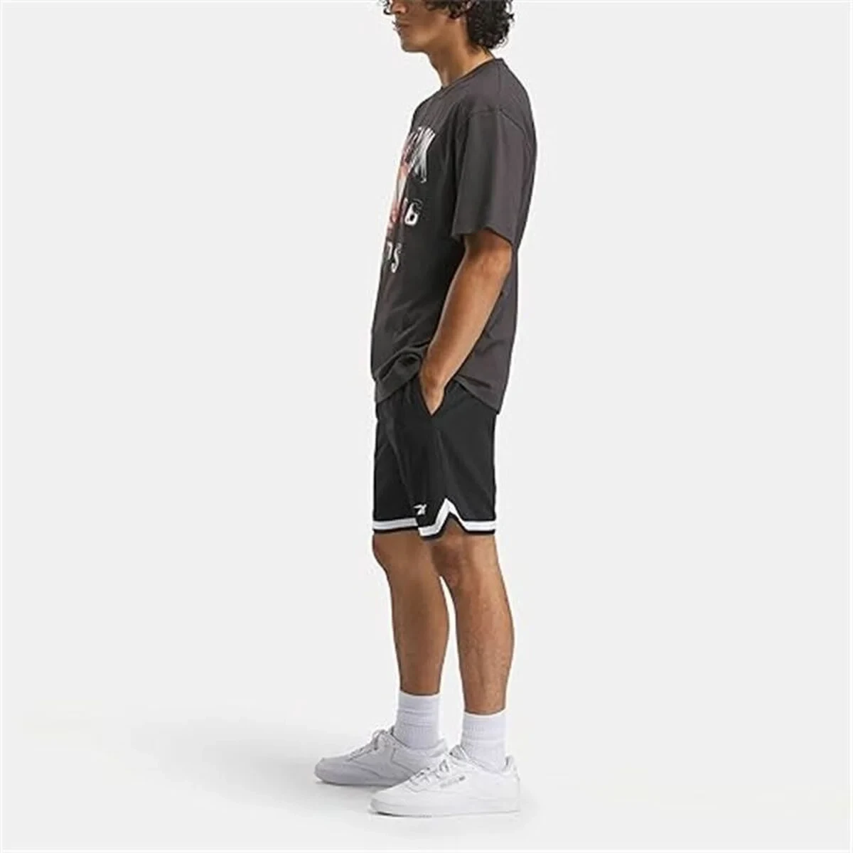 Camiseta de Manga Corta Hombre Reebok Gs Basketball On Fir Negro