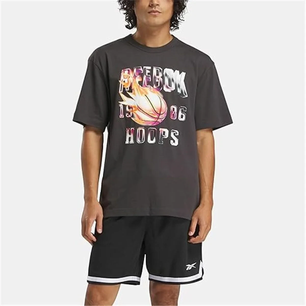 Camiseta de Manga Corta Hombre Reebok Gs Basketball On Fir Negro