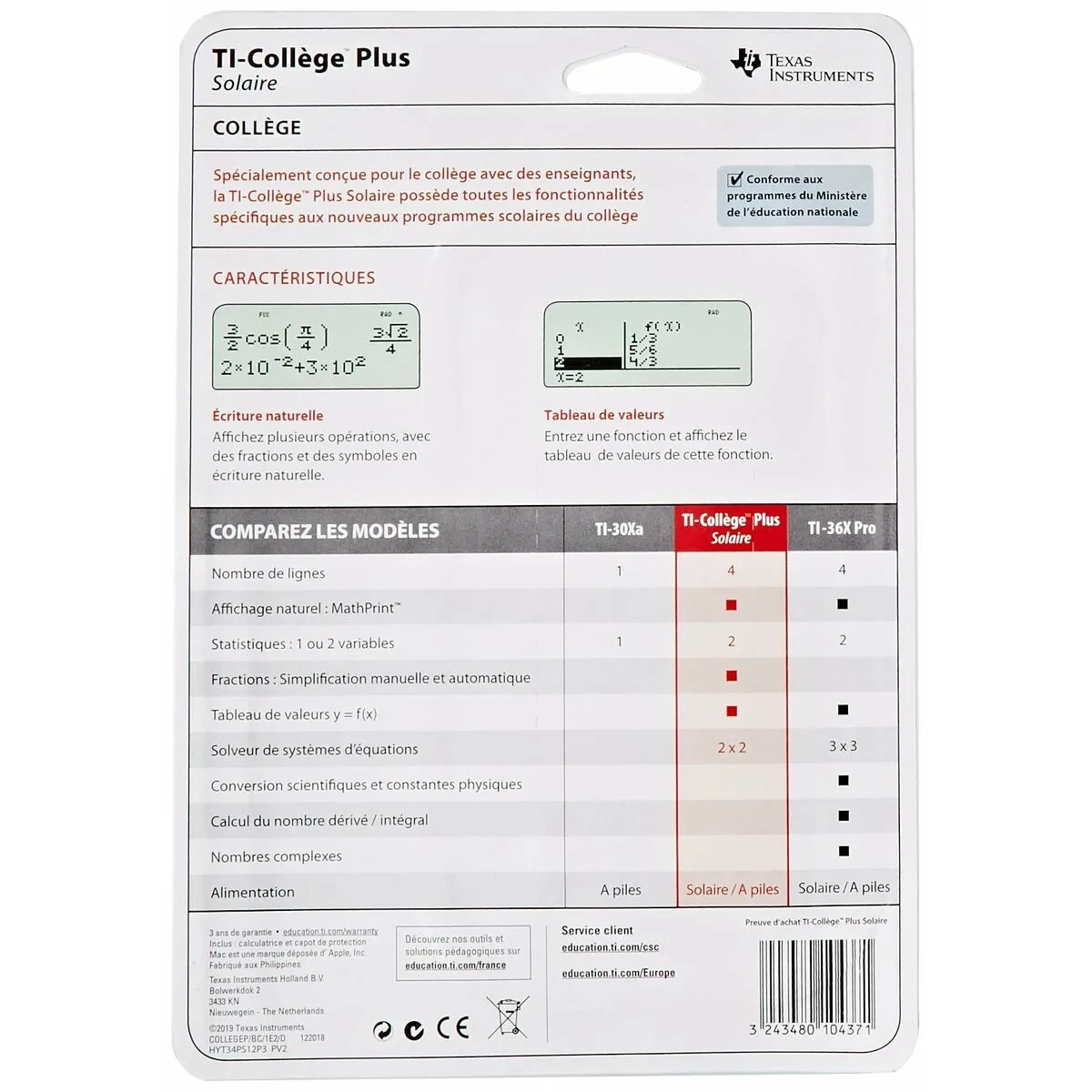 Calculadora Científica Texas Instruments TI College Plus Azul