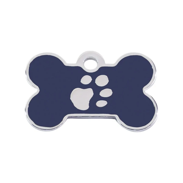 Placa identificativa para collar Imarc Bone Azul Plata