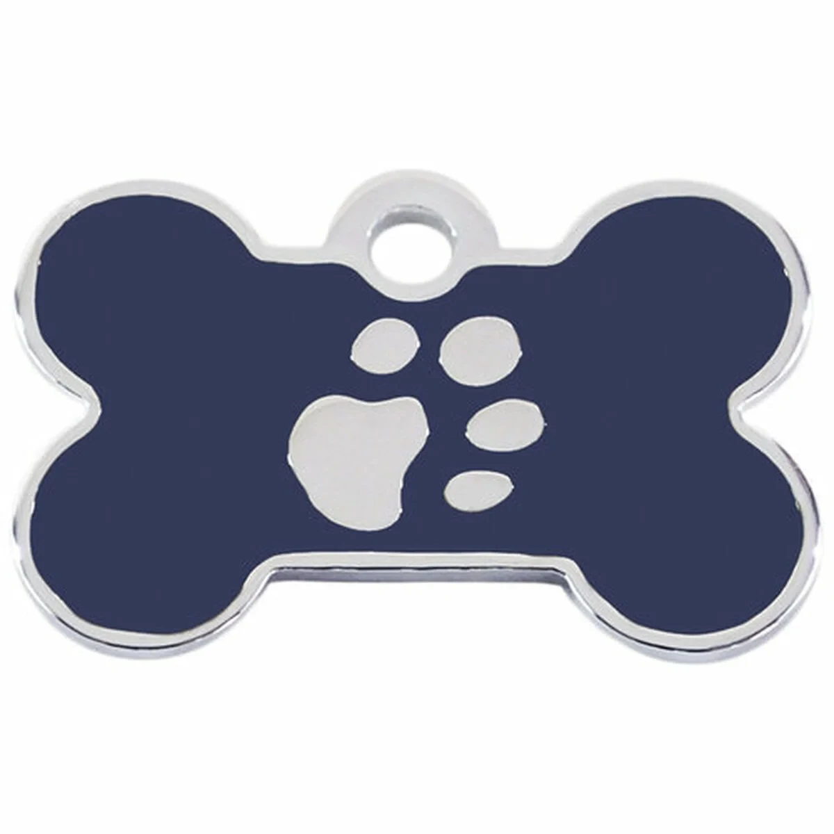 Placa identificativa para collar Imarc Bone Azul Plata