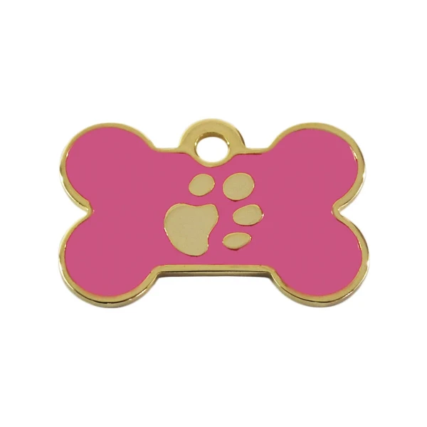 Placa identificativa para collar Imarc Bone Rosa Dorado