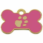 Placa identificativa para collar Imarc Bone Rosa Dorado