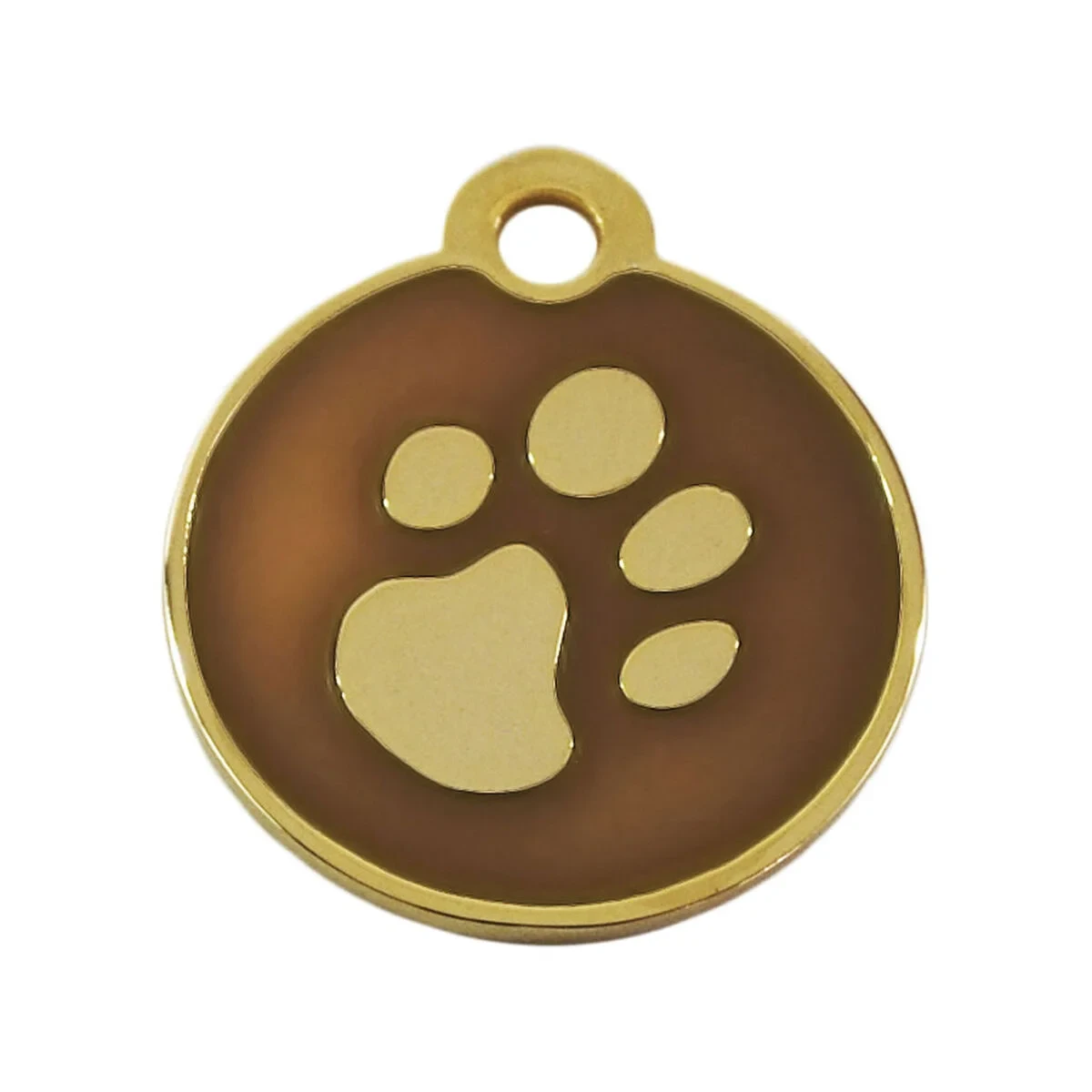 Placa identificativa para collar Imarc Circle Marrón Dorado