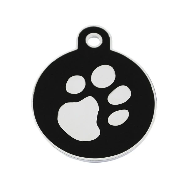 Placa identificativa para collar Imarc Circle Negro Plateado
