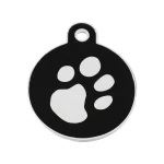 Placa identificativa para collar Imarc Circle Negro Plateado
