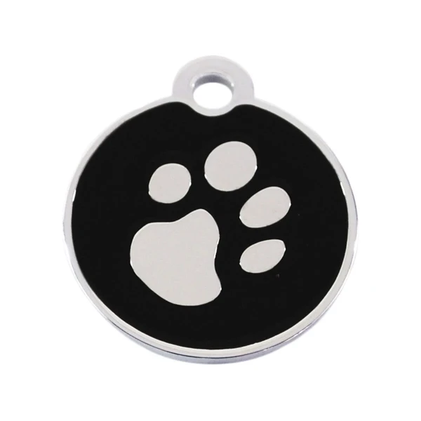 Placa identificativa para collar Imarc Circle Negro Plateado