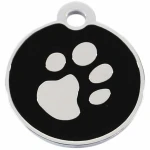 Placa identificativa para collar Imarc Circle Negro Plateado