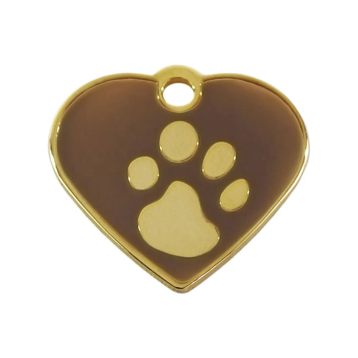 Placa identificativa para collar Imarc Heart Marrón Dorado