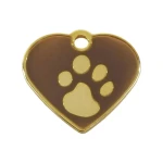 Placa identificativa para collar Imarc Heart Marrón Dorado