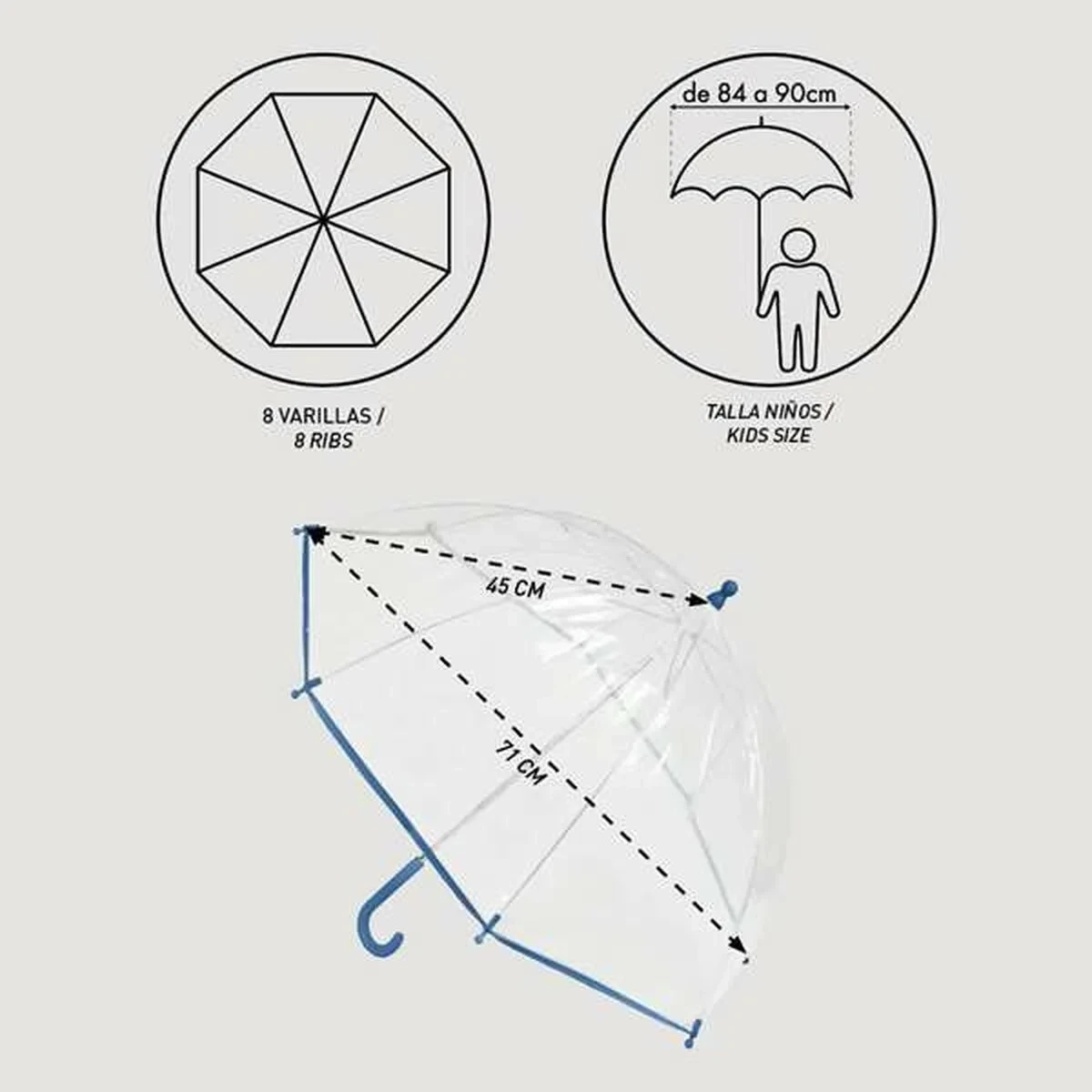 Paraguas Burbuja Minnie Mouse 2400-0512 Rojo 100 % POE 45 cm