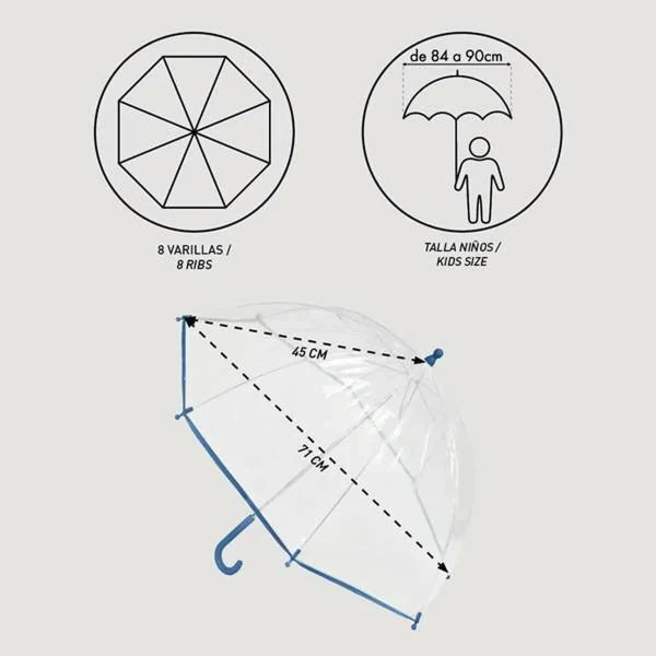 Paraguas Burbuja Minnie Mouse 2400-0512 Rojo 100 % POE 45 cm