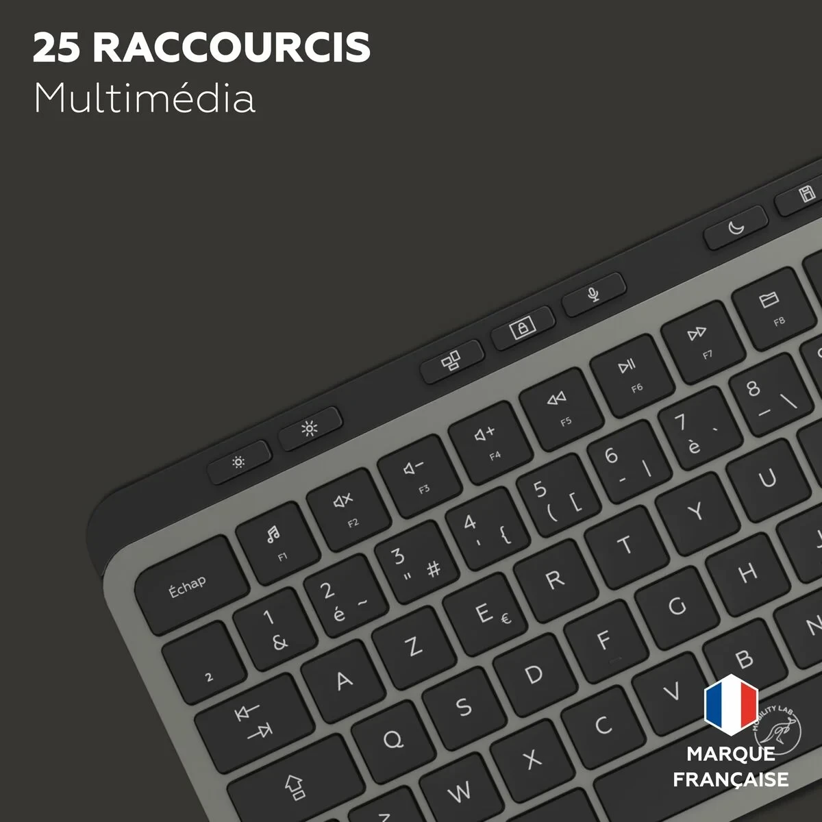 Teclado Mobility Lab KP450W Compact Negro Gris