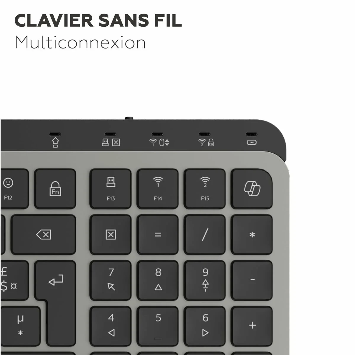 Teclado Mobility Lab KP450W Compact Negro Gris