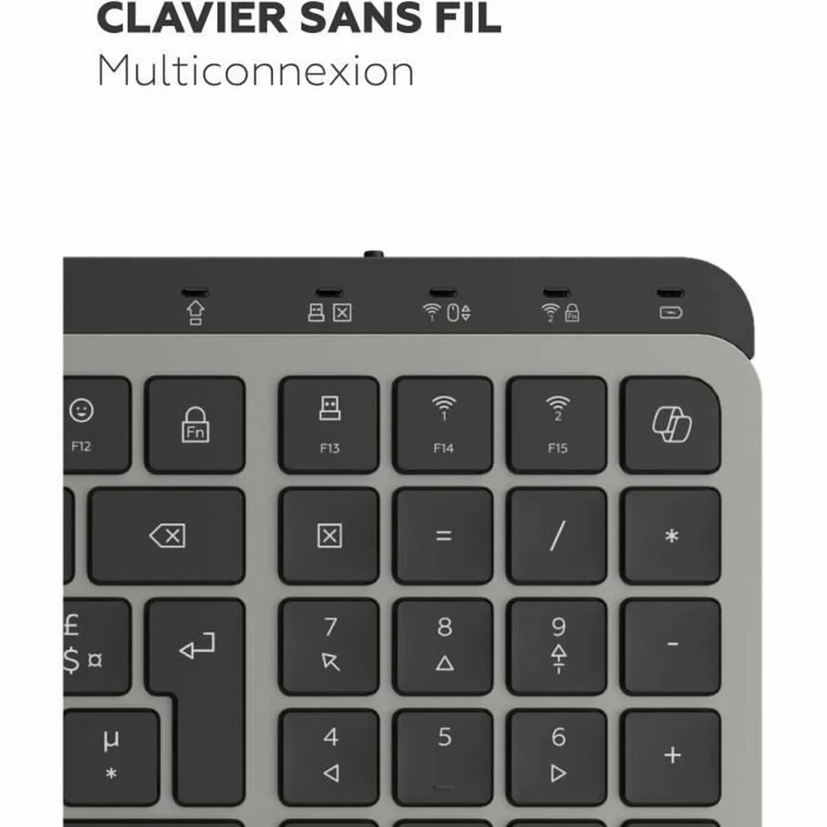 Teclado Mobility Lab KP450W Compact Negro Gris