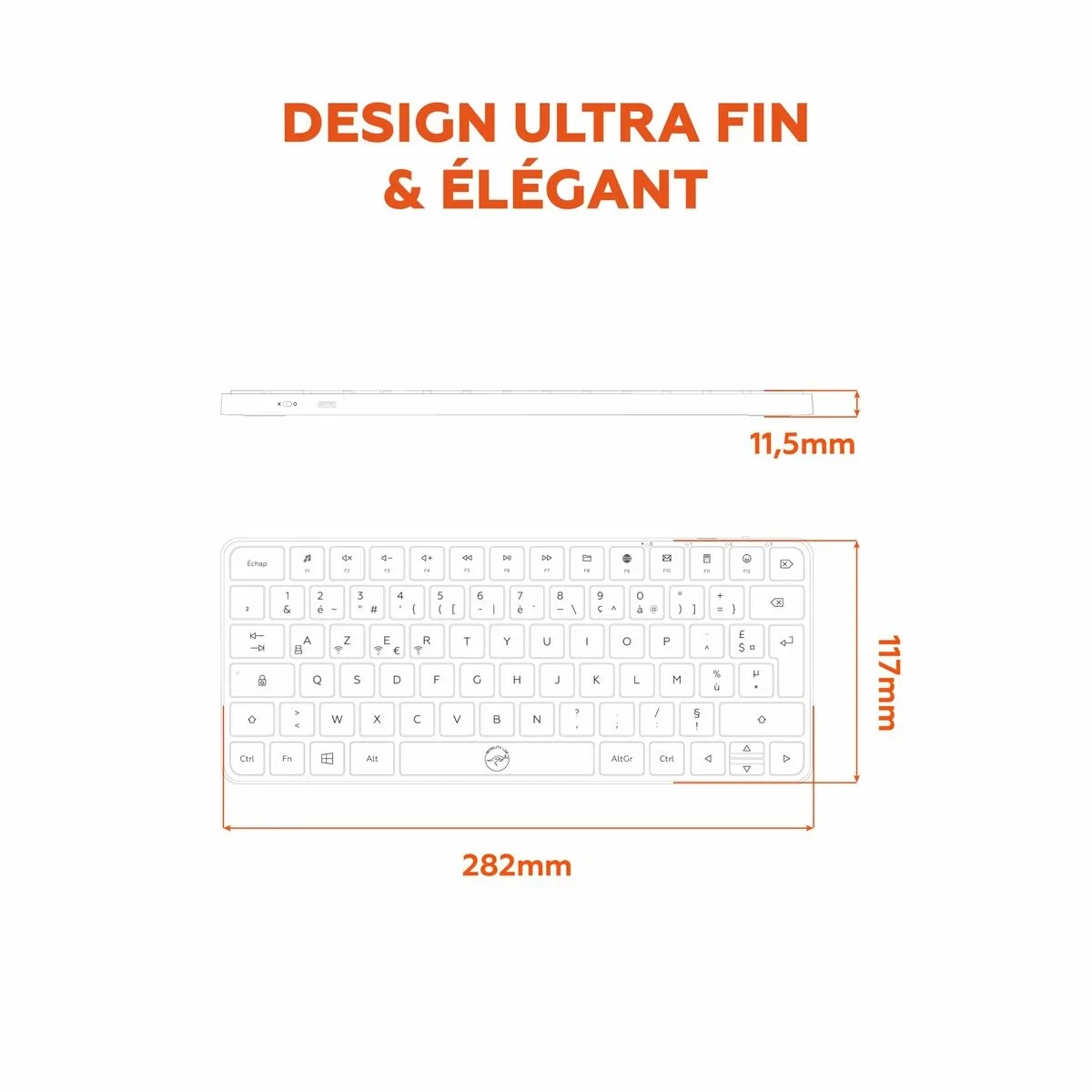 Teclado Mobility Lab KP430W Mini Gris