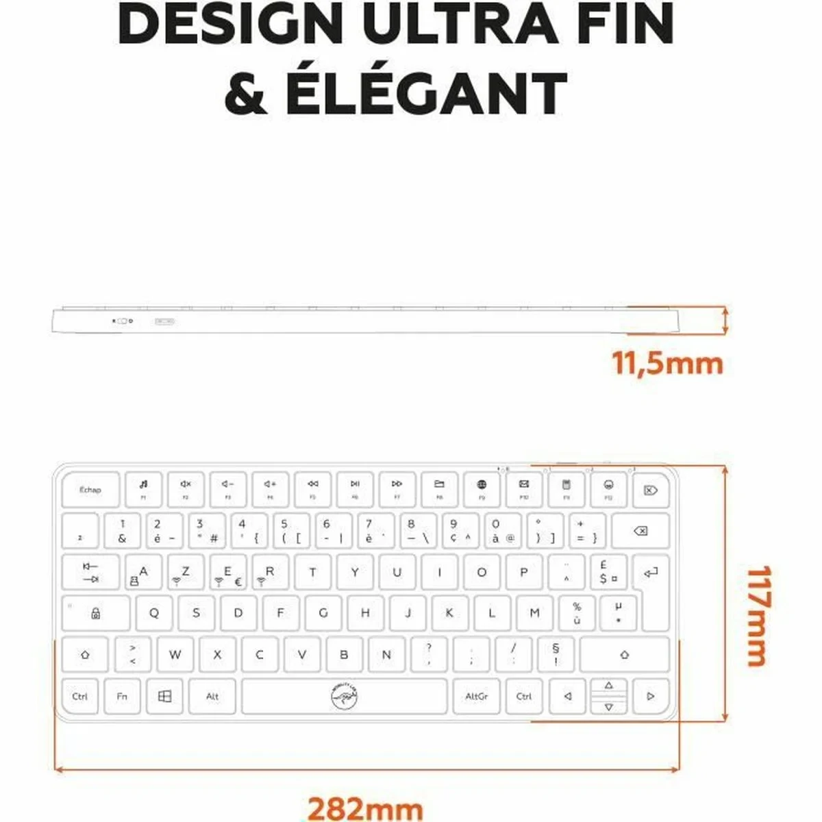 Teclado Mobility Lab KMP2000W Mini Blanco
