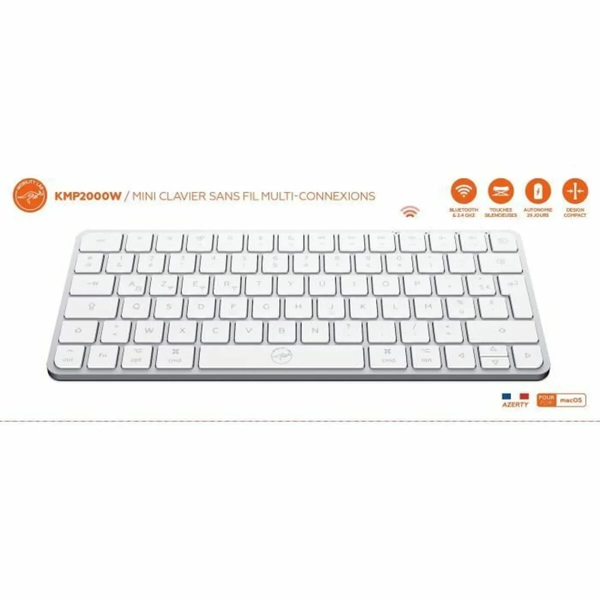 Teclado Mobility Lab KMP2000W Mini Blanco