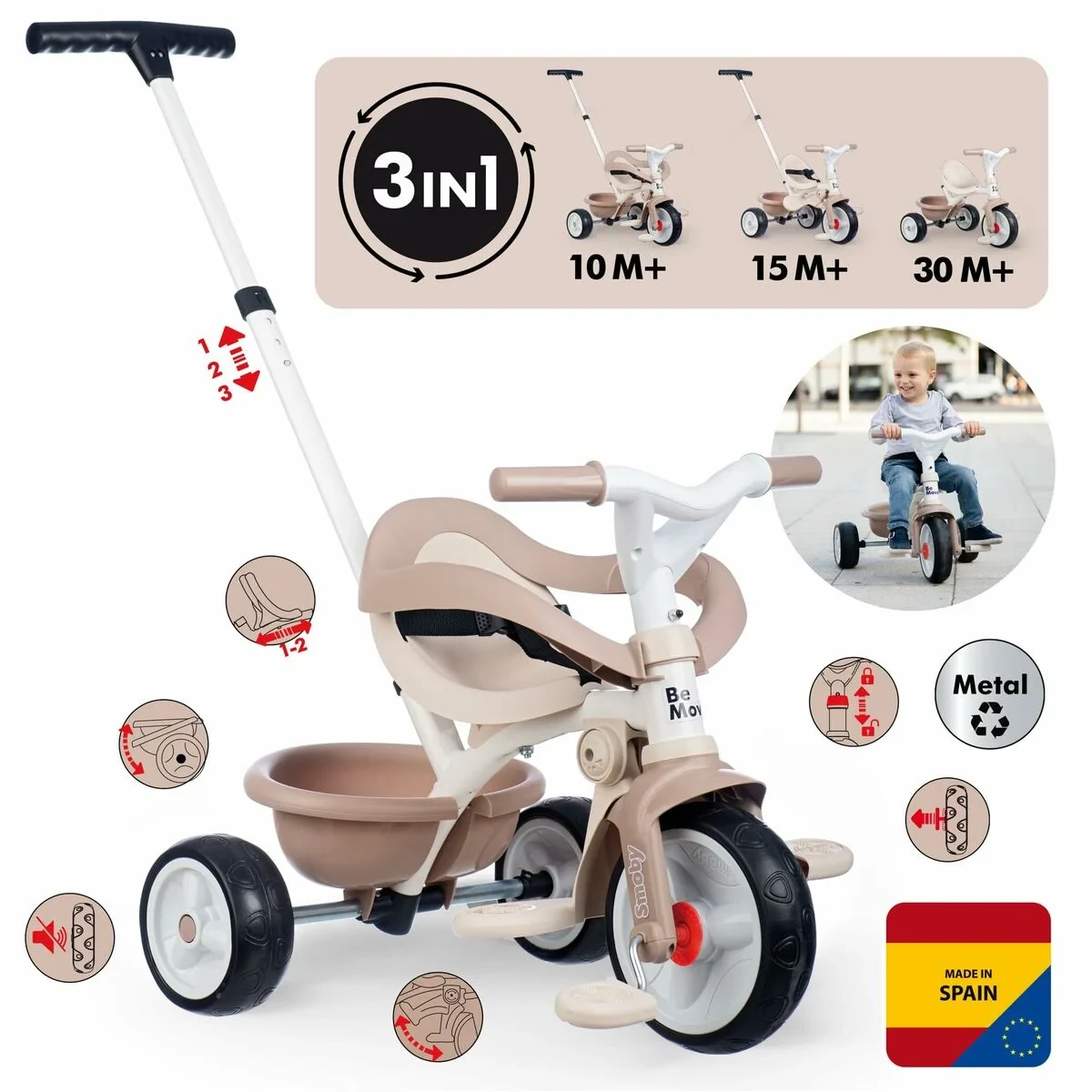 Triciclo Smoby Be Move Confort Beige