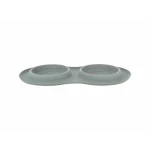 Comedero para Perro Trixie Gris Acero Inoxidable Ø 16 cm Doble 2 × 0,3 L 47 × 3 × 26 CM