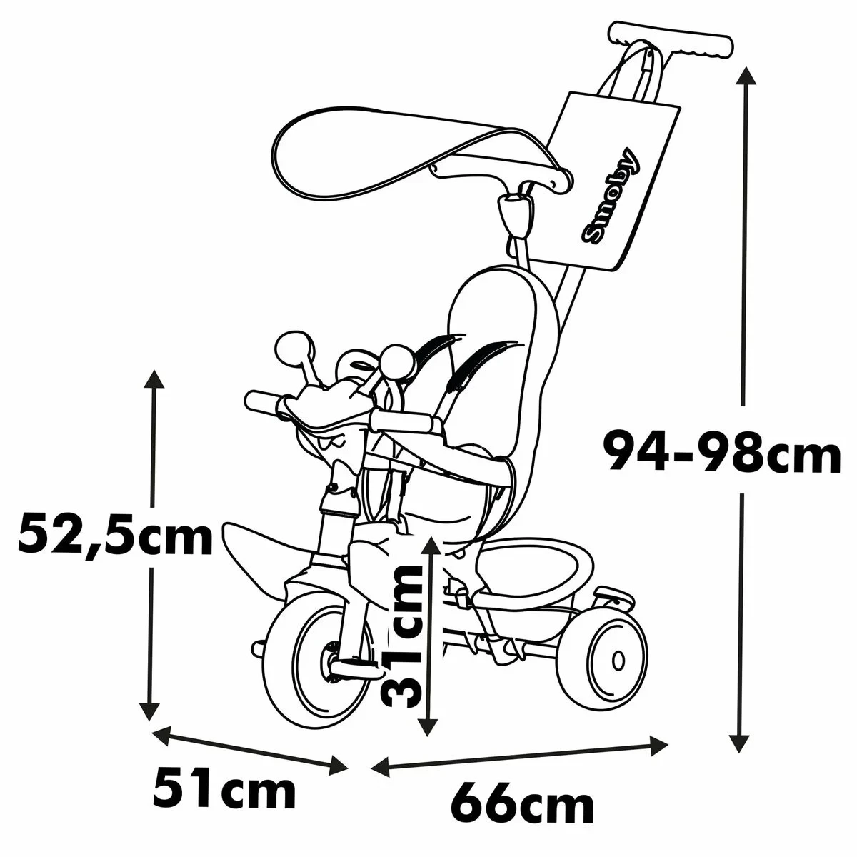 Triciclo Smoby Baby Driver Gris