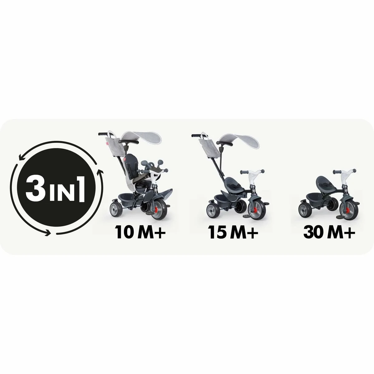 Triciclo Smoby Baby Driver Gris