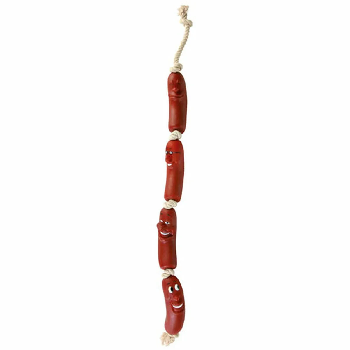 Juguete para perros Trixie Sausages on a Rope 75 cm Marrón Vinilo Salchichas