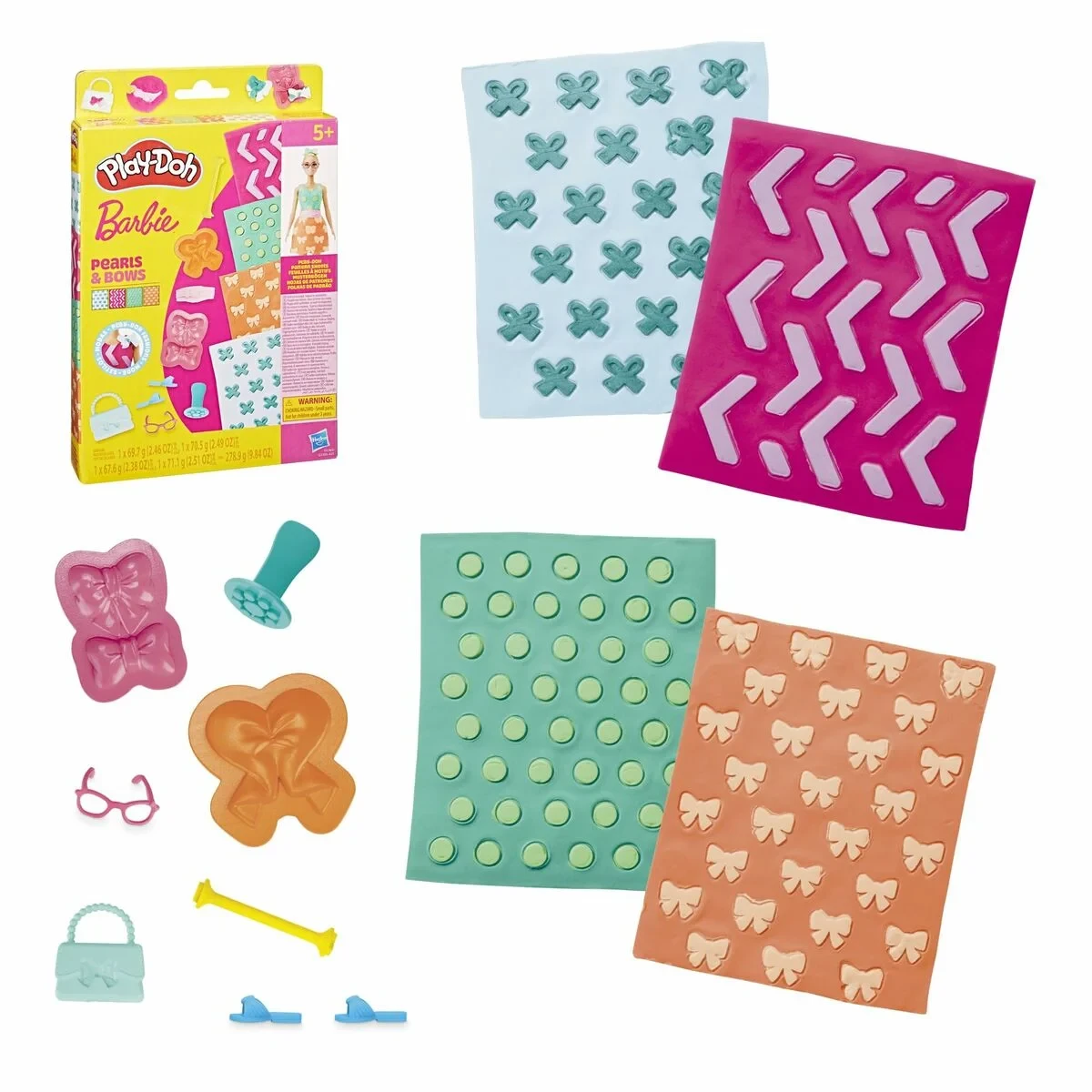 Juego de Plastilina Play-Doh BArbie Pearls & Bows Multicolor