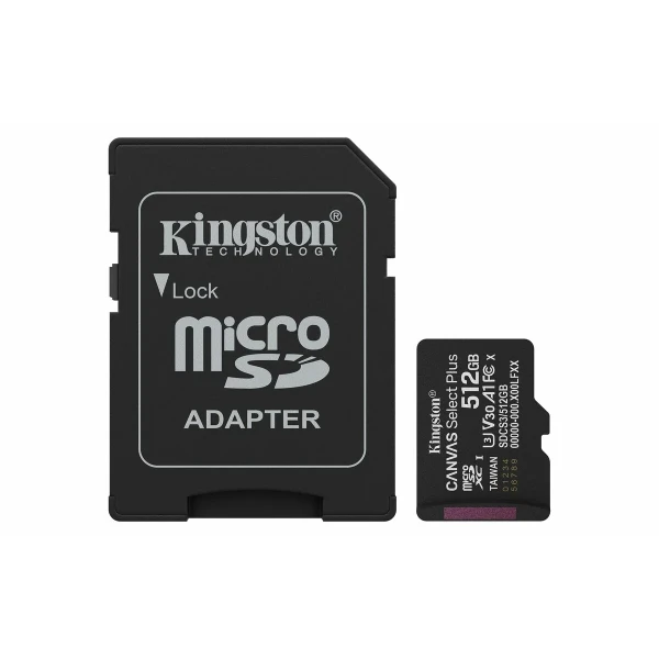 Tarjeta de Memoria Micro SD con Adaptador Kingston CANVAS Select Plus 512 GB