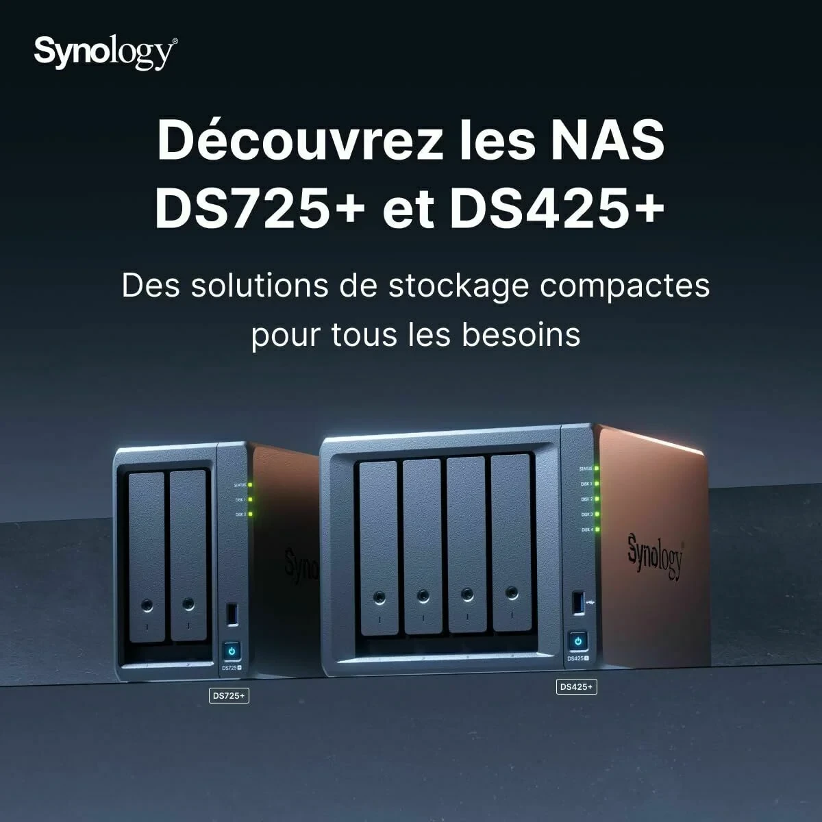 Almacenamiento en Red NAS Synology DS725+ Negro AMD Ryzen R1600