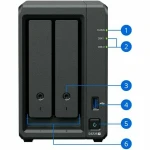 Almacenamiento en Red NAS Synology DS725+ Negro AMD Ryzen R1600
