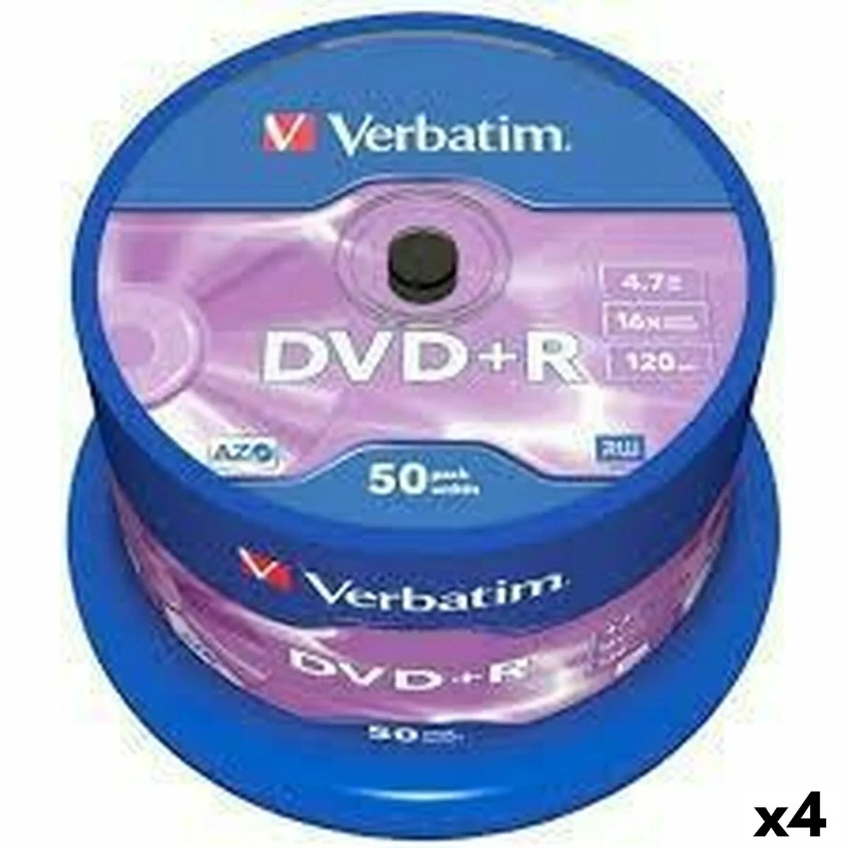 DVD+R Verbatim   4,7 GB 16x 50 Piezas (4 Unidades)