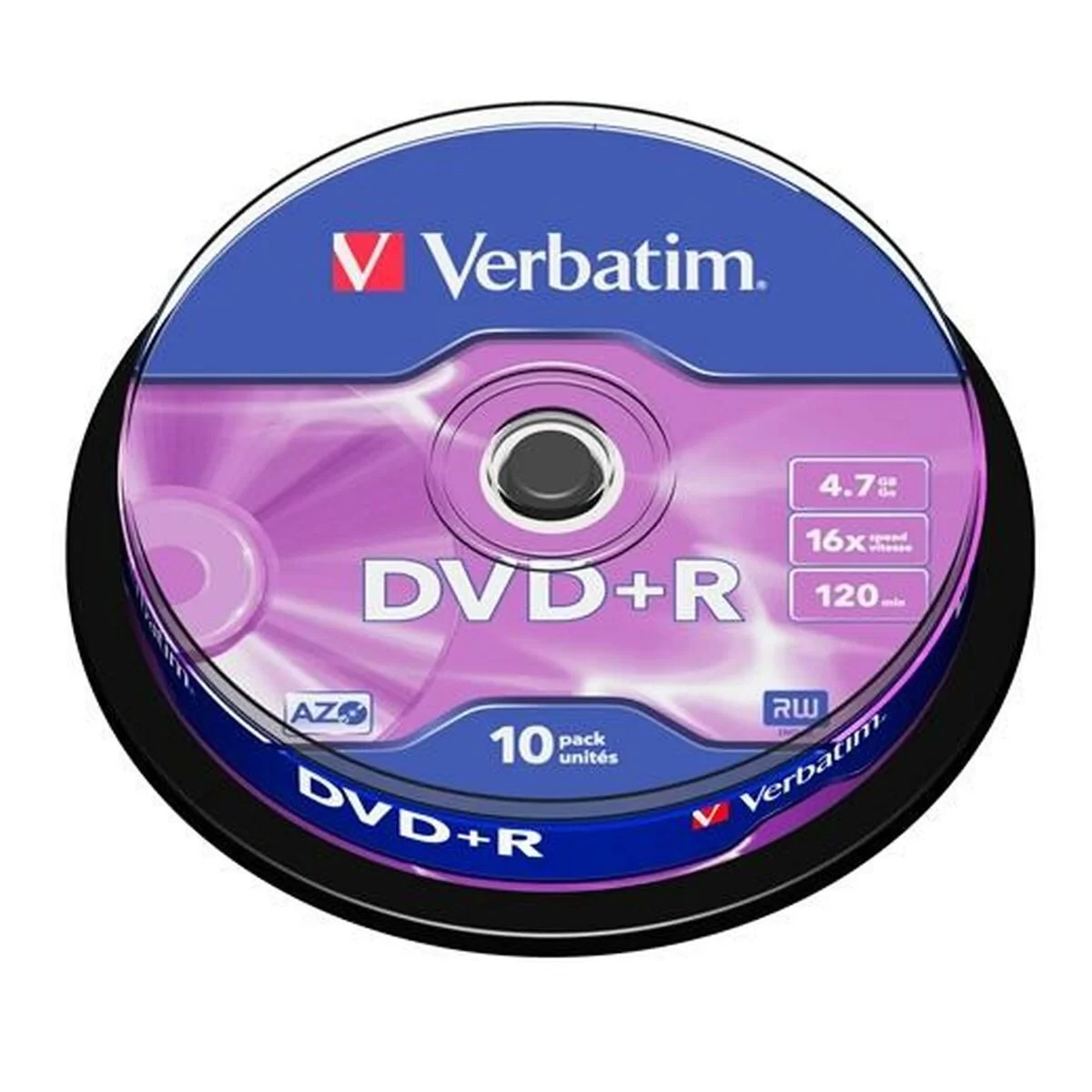 DVD+R Verbatim 4,7 GB 16x 10 Piezas (20 Unidades)