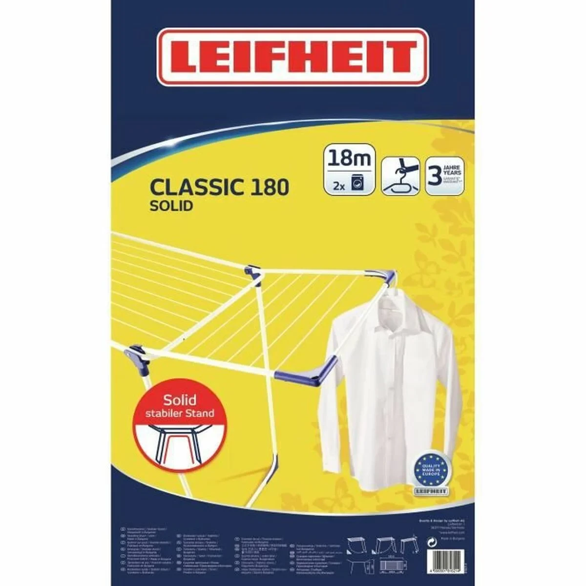 Tendedero Leifheit CLASSIC Solid 180 Blanco Nailon Acero Polipropileno 18 m