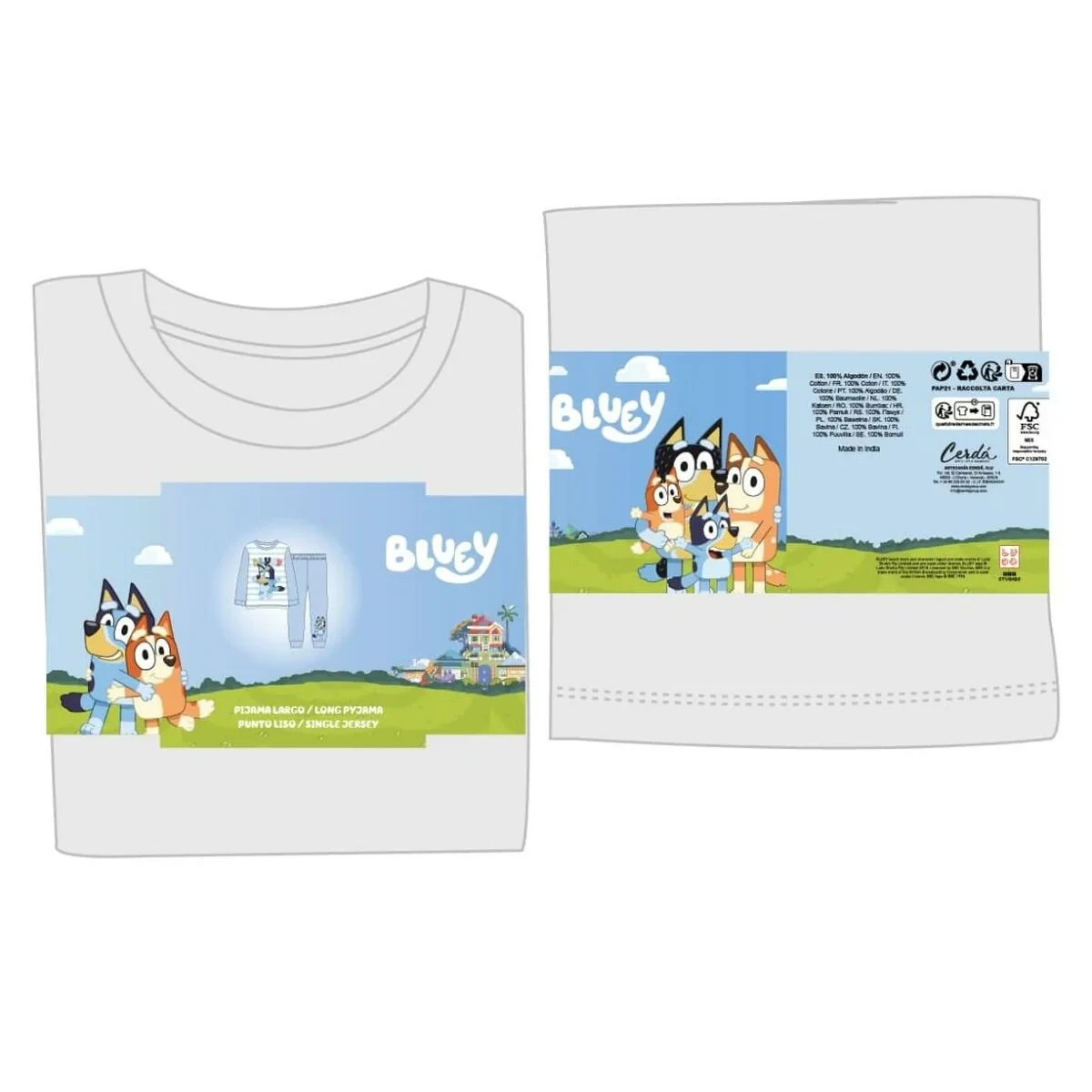 Pijama Infantil Bluey Azul claro