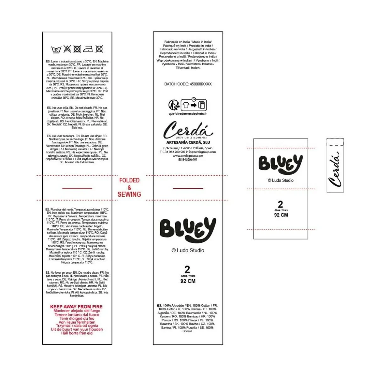 Pijama Infantil Bluey Azul claro