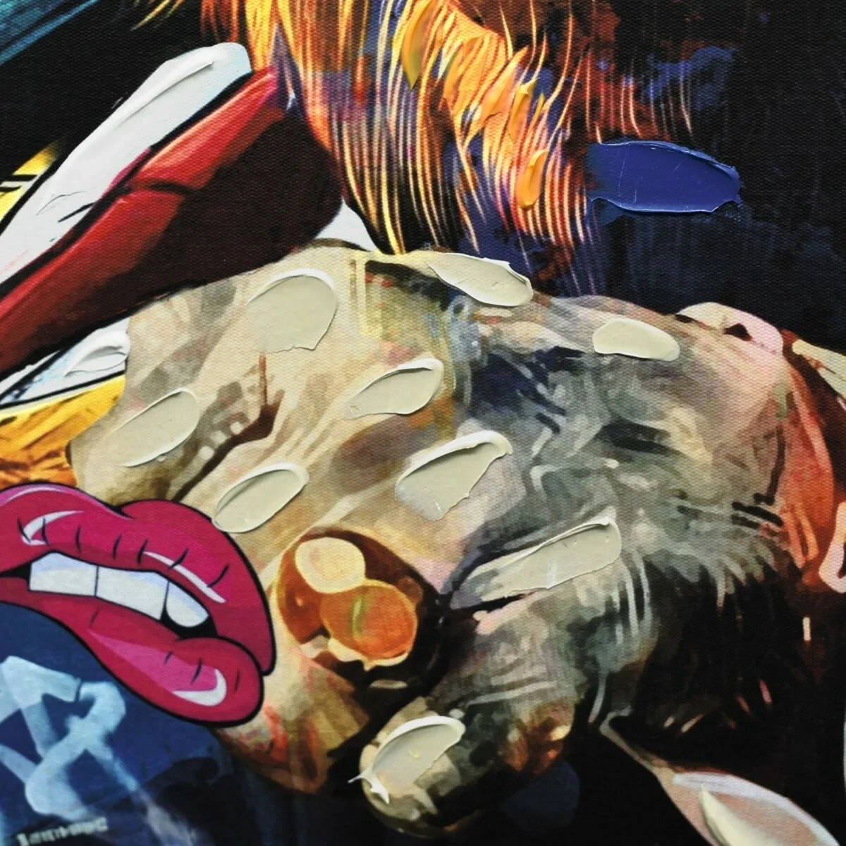 Cuadro con LED Home ESPRIT Negro Moderno 93 X 3 X 63 CM (2 Unidades)